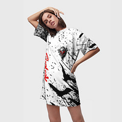 Футболка женская длинная Берсерк: Гранж, цвет: 3D-принт — фото 2