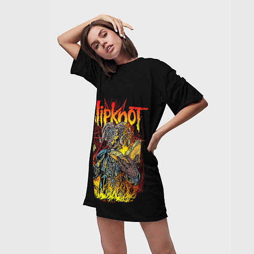 Женская длинная футболка SLIPKNOT THE GRAY CHAPTER / 3D-принт – фото 3