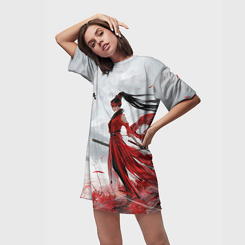 Женская длинная футболка Naraka BP / 3D-принт – фото 3