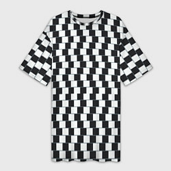 Женская длинная футболка Шахматная Иллюзия Искажения