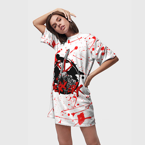 Женская длинная футболка BERSERK брызги краски / 3D-принт – фото 3
