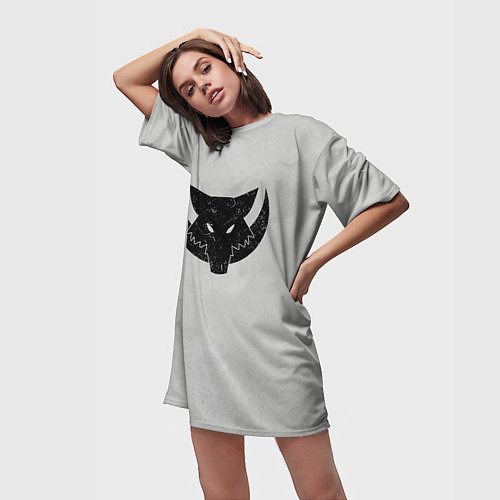 Женская длинная футболка Лунные волки цвет легиона / 3D-принт – фото 3
