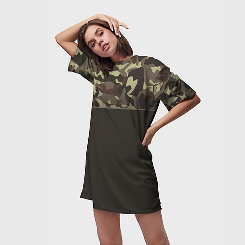 Женская длинная футболка Камуфляж 3 0 / 3D-принт – фото 3