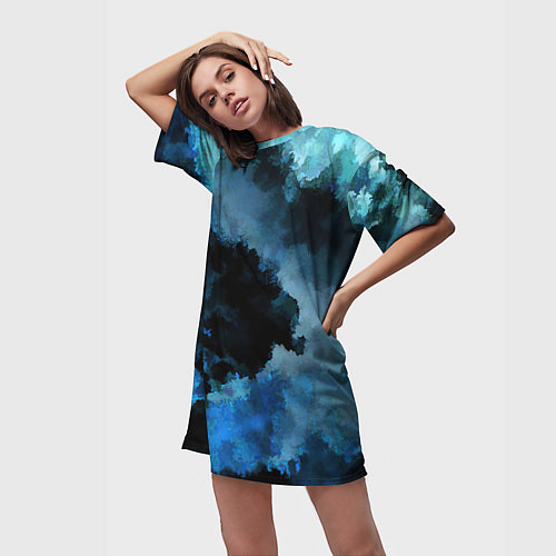 Женская длинная футболка Взрыв на глубине / 3D-принт – фото 3