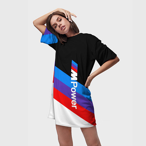 Женская длинная футболка MPower BMW / 3D-принт – фото 3