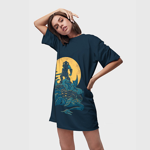 Женская длинная футболка Всем драконам конец / 3D-принт – фото 3