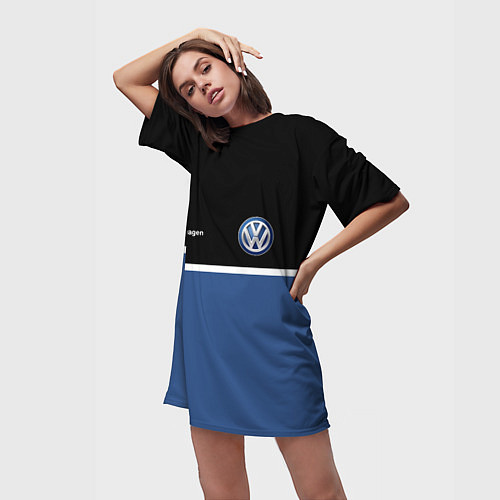 Женская длинная футболка VW Два цвета / 3D-принт – фото 3