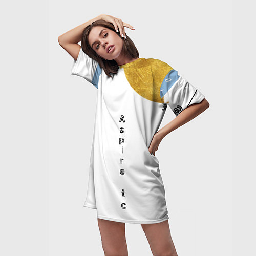 Женская длинная футболка Стремитесь вдохновлять / 3D-принт – фото 3