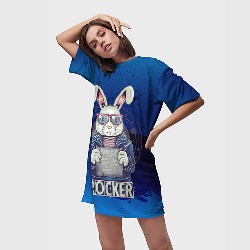 Женская длинная футболка Rocker! / 3D-принт – фото 3