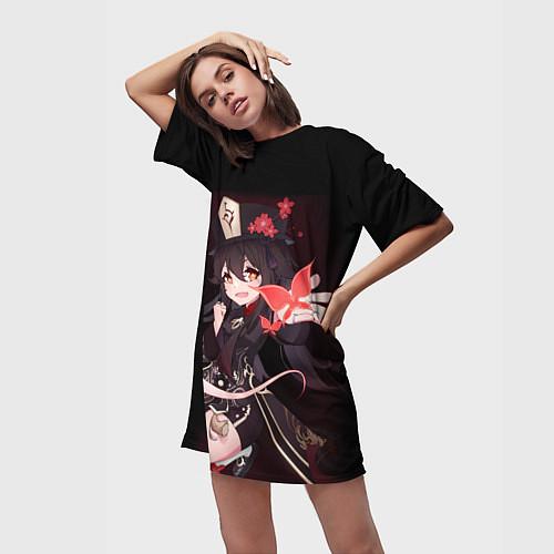 Женская длинная футболка HU TAO ХУ ТАО / 3D-принт – фото 3