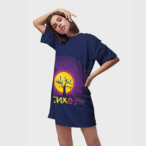 Женская длинная футболка Психо3 / 3D-принт – фото 3