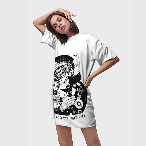 Женская длинная футболка Туалетный мальчик Ханако Кун и девочка / 3D-принт – фото 3