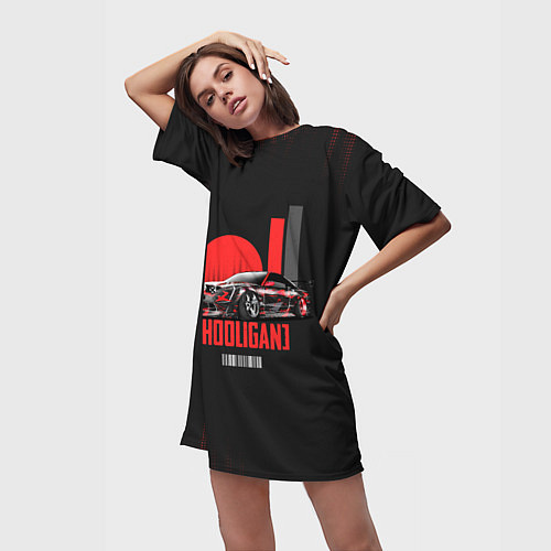 Женская длинная футболка HOOLIGAN HOONIGAN / 3D-принт – фото 3