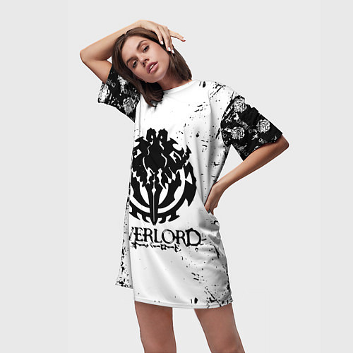 Женская длинная футболка OVERLORD паттерн / 3D-принт – фото 3