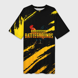 Футболка женская длинная Playerunknowns Battlegrounds: Петух, цвет: 3D-принт