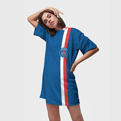 Футболка женская длинная PSG SPORT STRIPES UNIFORM, цвет: 3D-принт — фото 2