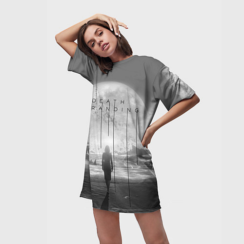 Женская длинная футболка DEATH STRANDING PRESIDENT USA / 3D-принт – фото 3