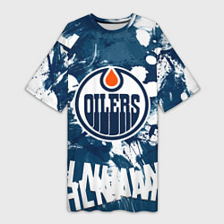 Женская длинная футболка Эдмонтон Ойлерз Edmonton Oilers