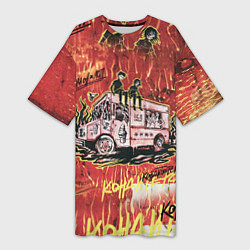 Футболка женская длинная Танцуй В Моем Неоне ЛСП Фараон, цвет: 3D-принт