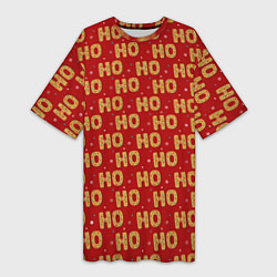 Женская длинная футболка HO-HO-HO