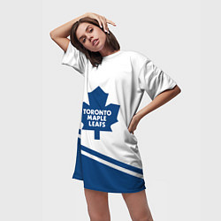Футболка женская длинная Toronto Maple Leafs Торонто Мейпл Лифс, цвет: 3D-принт — фото 2