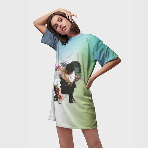 Женская длинная футболка Holo boulevard depo / 3D-принт – фото 3