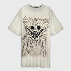 Футболка женская длинная ПОППИ ПЛЕЙТАЙМ: РИСУНОК, цвет: 3D-принт