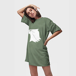 Футболка женская длинная Рапторы цвет ордена, цвет: 3D-принт — фото 2