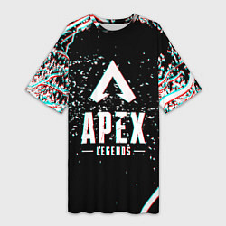 Футболка женская длинная APEX LEGENDS GLITCH, цвет: 3D-принт