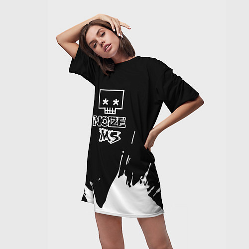 Женская длинная футболка Noize MC Нойз МС / 3D-принт – фото 3