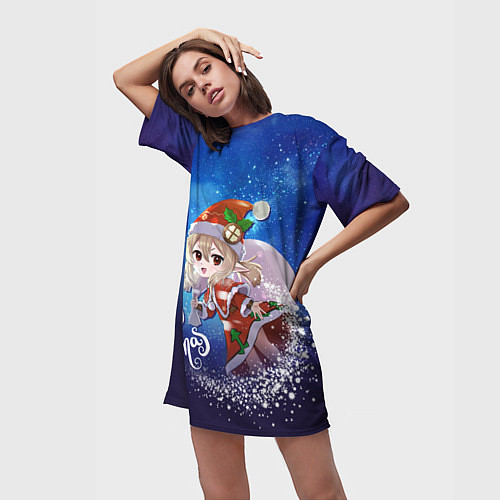 Женская длинная футболка Рождество Кли / 3D-принт – фото 3