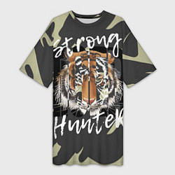 Женская длинная футболка Strong tiger