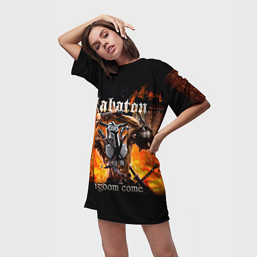 Женская длинная футболка Kingdom Come - Sabaton / 3D-принт – фото 3