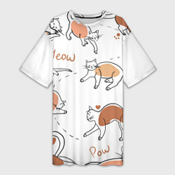Женская длинная футболка Рисунки кошек