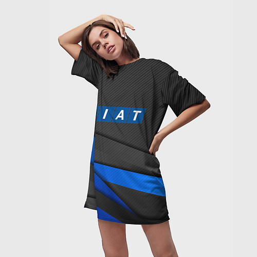 Женская длинная футболка FIAT SPORT ФИАТ СПОРТ / 3D-принт – фото 3