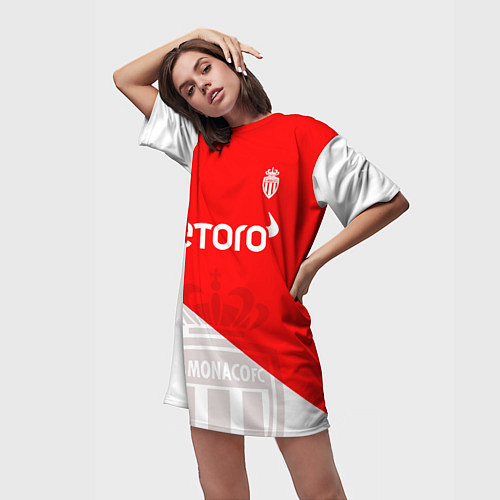 Женская длинная футболка AC Monaco Golovin Fan Theme / 3D-принт – фото 3