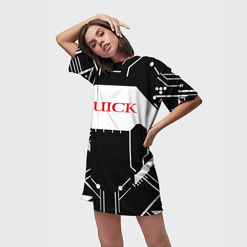 Женская длинная футболка Buick Лого Эмблема спина / 3D-принт – фото 3