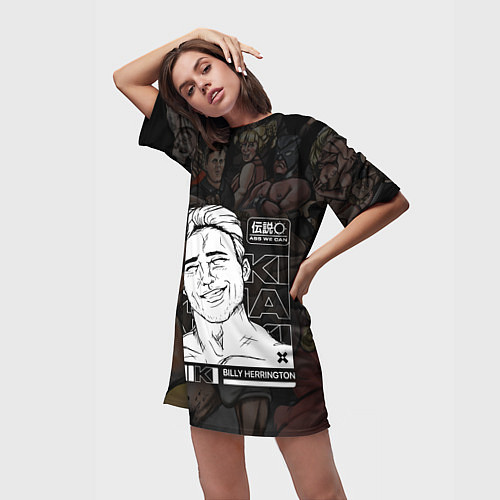 Женская длинная футболка BILLY HERRINGTON ANIKI / 3D-принт – фото 3
