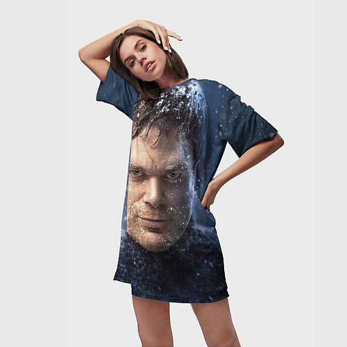 Женская длинная футболка Декстер Морган Новая Кровь / 3D-принт – фото 3