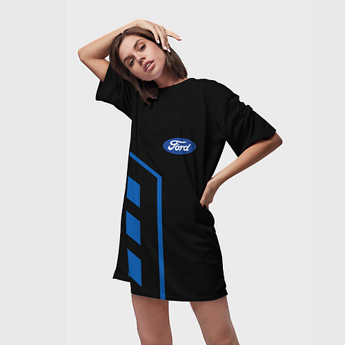 Женская длинная футболка Форд, Ford / 3D-принт – фото 3