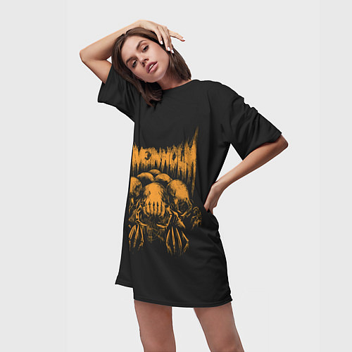 Женская длинная футболка Не ходите в Ревенхольм / 3D-принт – фото 3