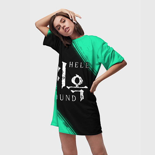 Женская длинная футболка HELLBOUND - Краска / 3D-принт – фото 3