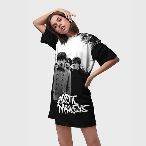 Женская длинная футболка Группа Arctic monkeys / 3D-принт – фото 3