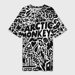 Футболка женская длинная Arctic monkeys Pattern, цвет: 3D-принт