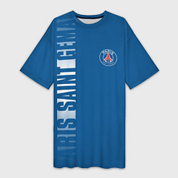 Футболка женская длинная PSG PARIS SAINT GERMAIN WHITE LINE SPORT, цвет: 3D-принт