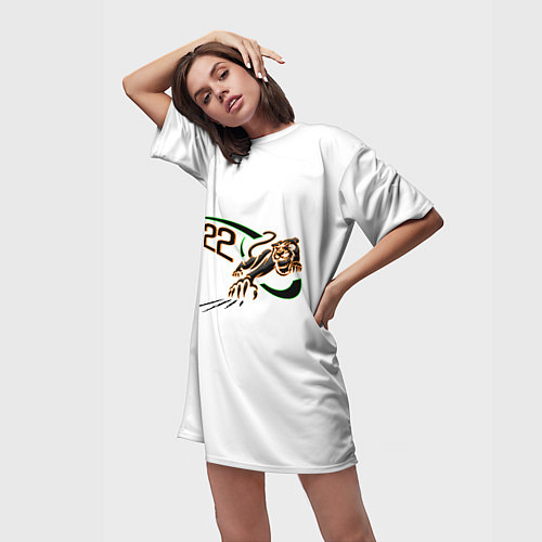 Женская длинная футболка Тигр с когтями Символ 2022 года / 3D-принт – фото 3