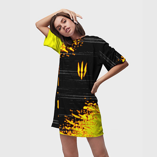 Женская длинная футболка The Witcher Neon / 3D-принт – фото 3