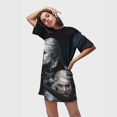 Женская длинная футболка THE WITCHER 2 SEASON / 3D-принт – фото 3