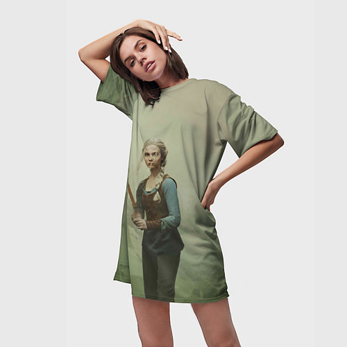 Женская длинная футболка Цири Ведьмак 2 / 3D-принт – фото 3