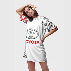 Футболка женская длинная TOYOTA SAMURAI JAPAN AUTO, цвет: 3D-принт — фото 2